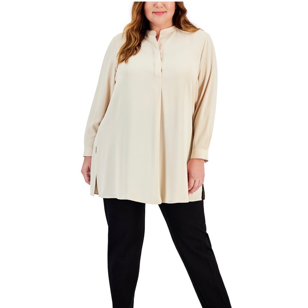 Anne Klein Blue or Pink Longer Length Nehru Tunic